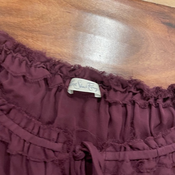 Loveshackfancy mini long sleeve maroon dress - Picture 2 of 4